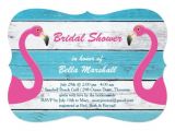 Flamingo Bridal Shower Invitations Blue White Flamingo Bridal Shower Invitation Zazzle