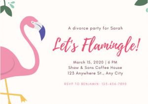 Flamingo Party Invitation Template Free Blue and Violet Divorce Party Invitation Templates by Canva