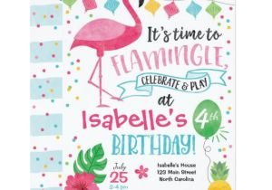 Flamingo Party Invitation Template Free Summer Flamingo Birthday Invitation Flamingle Invitation