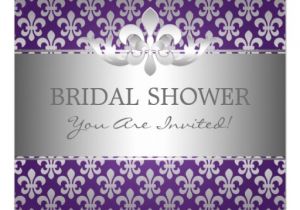 Fleur De Lis Bridal Shower Invitations Elegant Bridal Shower Fleur De Lis Purple Invitations Zazzle