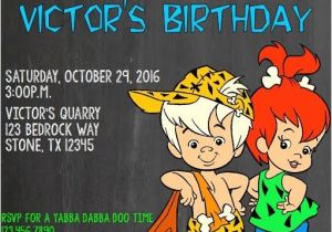 Flintstones Party Invitations Flintstones Pebbles Birthday Invite