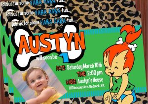 Flintstones Party Invitations Pebbles Invitation Green Mimi 39 S Dollhouse