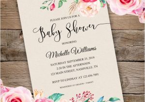 Floral Baby Shower Invitations Free Floral Baby Shower Invitation Template Edit with Adobe