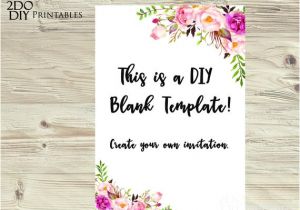 Floral Wedding Invitation Blank Template Floral Edit Yourself Invitation Ms Word 5×7 Size Document