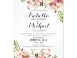 Floral Wedding Invitation Template Rustic Floral Wedding Invitation Zazzle Com Au