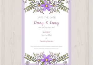 Floral Wedding Invitation Templates Vector Free Elegant Floral Wedding Invitation Template Vector Free