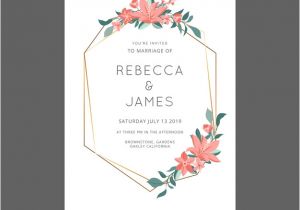 Floral Wedding Invitation Templates Vector Free Floral Frame Wedding Invitation Template Vector Free