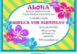 Flower themed Birthday Party Invitation Wording 20 Luau Birthday Invitations Designs