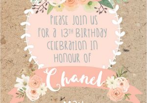Flower themed Birthday Party Invitation Wording Boho themed 13th Birthday Party Oh It S Perfect