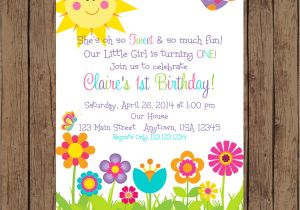 Flower themed Birthday Party Invitation Wording Garden Party Invitation Garden Birthday Invitation Spring