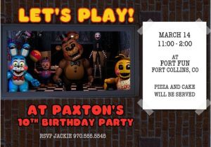 Fnaf Party Invitations Five Night 39 S at Freddy 39 S Invitation Fnaf by Rootdown On Etsy
