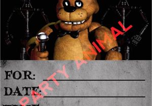 Fnaf Party Invitations Five Nights at Freddy 39 S Party Invitation Instant Download