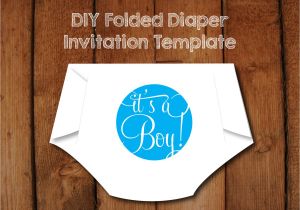 Folded Baby Shower Invitations Diy Folded Diaper Baby Shower Invitation Template with