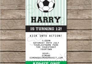 Football Birthday Party Invitation Templates Free soccer Party Ticket Invitations Template