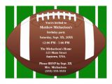 Football Party Invitation Template Football with Green Football Field Birthday Party 5×7