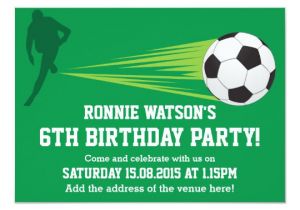 Football Party Invitation Template Uk Personalised soccer Football 6th Birthday Invitation