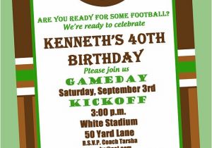 Football Party Invitations Templates Free Football Birthday Party Invitation Printable or Printed with