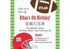 Football themed Birthday Party Invitation Wording American Football Kids Birthday Party Invitations