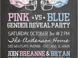 Football themed Gender Reveal Party Invitations Chalkboard Football theme Gender Reveal Party Team Pink