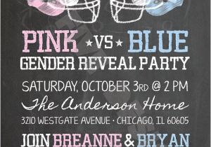 Football themed Gender Reveal Party Invitations Chalkboard Football theme Gender Reveal Party Team Pink