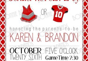 Football themed Gender Reveal Party Invitations Customized Printable Baby Gender Reveal Invitation