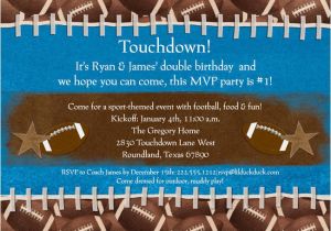 Football themed Party Invitation Wording touchdown Football Photo Invitation Birthday Mvp 1