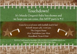 Football themed Party Invitation Wording touchdown Football Shower Invitation Baby Mvp Photos