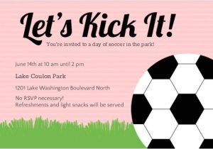 Football Watch Party Invitation Wording Pink soccer Ball Sports Party Invitation soccer Invitations
