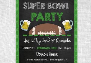 Football Watch Party Invitation Wording Super Bowl Invitation Chalkboard Super Bowl Invitation