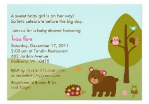 Forest Friends Baby Shower Invitations forest Friends Girls Baby Shower Invitation