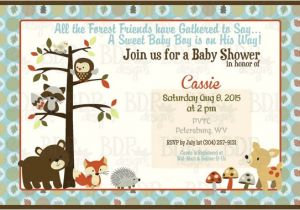 Forest Friends Baby Shower Invitations forest Friends Woodland Baby Shower Invitation by Bdpdesigns