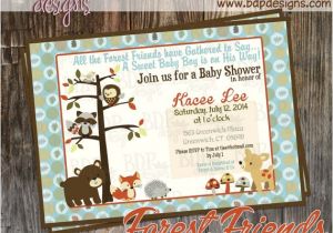 Forest Friends Baby Shower Invitations forest Friends Woodland Baby Shower Invitation