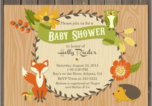 Forest Friends Baby Shower Invitations Woodland Baby Shower Invitation Fall forest Friends