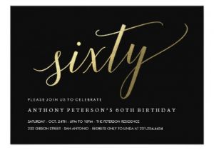 Formal 60th Birthday Invitation Wording 60th Birthday Invitations formal Faux Gold