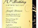 Formal 70th Birthday Invitation Wording 70th Birthday Party Elegant Gold Floral Invites 5 25