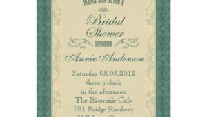 Formal Bridal Shower Invitations formal Teal Champagne Bridal Shower Invitation