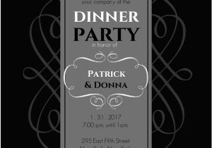 Formal Dinner Party Invitations Black and Gray formal Dinner Invite Dinner Party Invitations
