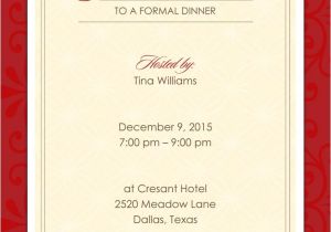 Formal Dinner Party Invitations formal Dinner Party Holiday Party Invitations From