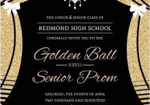 Formal Party Invitation Template Free Elegant Faux Gold Glitter Curtain Prom Invitation