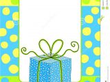 Frames for Birthday Invitation Cards Birthday Card Invitation with A Gift Box Stock
