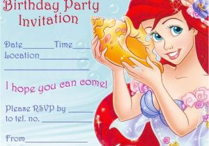 Free Ariel Birthday Invitations Printable Ariel Printable Birthday Party Invitation