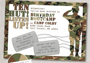 Free Army Birthday Party Invitation Template Bootcamp Birthday Army Party Invitation Printable Digital