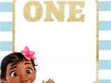 Free Baby Moana Birthday Invitation Template Free Printable Disney Princess 1st Birthday Invitations