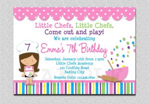 Free Baking Party Invitation Templates Cooking Birthday Party Invitation Cooking Baking Birthday