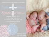 Free Baptism Invitations for Twins Pink Blue and Gray Blooms Twins Baptism by Partyperfectdesign