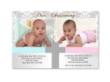 Free Baptism Invitations for Twins Printed Custom Twins Boy Girl Baptism Invitation