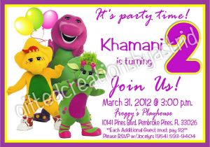 Free Barney Birthday Invitation Templates Barney Birthday Invitations Best Party Ideas