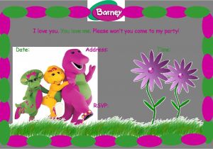 Free Barney Birthday Invitation Templates Free Barney Birthday Party Invitation Birthday Party