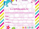 Free Birthday Party Invitation Templates Uk Fill In Birthday Party Invitations Printable Rainbows and