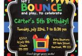 Free Bounce Party Invitation Template Personalized Bounce House Birthday Invitations